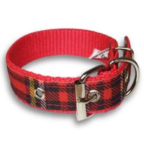 Coleira Xadrez 25mm para Cachorro Nicapet Vermelha nº 6