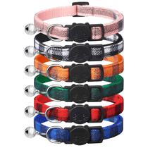 Coleiras Cat Extodry Classic Plaid com sinos ajustáveis de 15 a 23 cm.