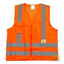 Colete 1 bolso de seguranca refletivo laranja super safety