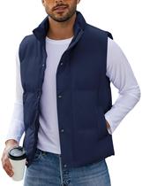 Colete acolchoado de inverno Flygo, leve para homens, azul marinho, XXL
