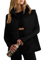 Colete acolchoado EVALESS de veludo leve, gola alta, feminino Colete acolchoado EVALESS de veludo leve, gola alta, feminino