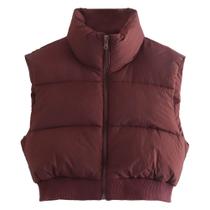 Colete acolchoado feminino KEOMUD, de inverno, leve, enferrujado, grande