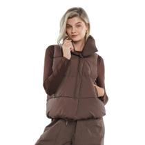 Colete acolchoado feminino PUFFIT, bolha sem mangas e zíper