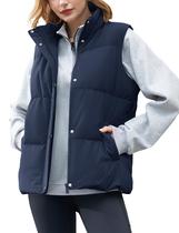 Colete acolchoado feminino YUCOLEN Navy 85% Duck Down 2024 Fashion