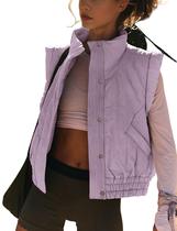Colete acolchoado Liviefent, leve, cortado em roxo para mulheres Colete acolchoado Liviefent, leve, cortado em roxo para mulheres