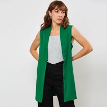 Colete Alfaiataria Sobreposição Alongado Verde Feminino Miss Joy 6067 Colete Alfaiataria Sobreposição Alongado Verde Feminino Miss Joy 6067