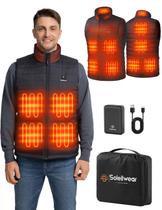 Colete aquecido Soleilwear para homens com 9 zonas de aquecimento de 10000mAh Colete aquecido Soleilwear para homens com 9 zonas de aquecimento de 10000mAh