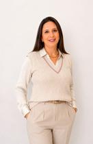 Colete Aram Losangulo de Modal Feminino Areia Colete Aram Losangulo de Modal Feminino Areia