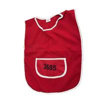 Colete Avental Infantil com Bolso - Tamanho Variado - Vermelho - 1 Unidade