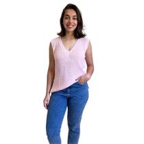 Colete Blusa De Tricot Feminina Gola V