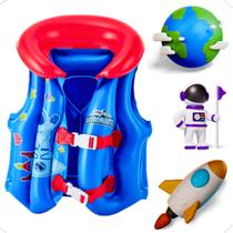 Colete Boia Inflável Infantil Praia Piscina Salva Vidas Astronauta - DM