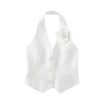 Colete Branco Sem Costas Com Alça Halter Para Mulheres, Top Casual Chic Da DUOPERI