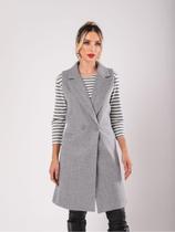 COLETE C/2BOTOES E BOLSOS Cor:CinzaTamanho:M