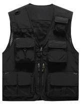 Colete cargo masculino casual leve Flygo, pesca ao ar livre, trabalho, safári, viagem, foto, colete cargo, vários bolsos (GG, preta) Colete cargo masculino casual leve Flygo, pesca ao ar livre, trabalho, safári, viagem, foto, colete cargo, vários bolsos (GG, preta)