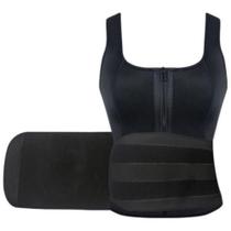 Colete cinta abdominal feminina termica camiseta modeladora redutora de medidas barriga sauna mulher