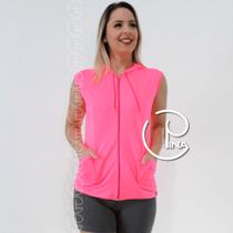 Colete com Capuz bolsos e zíper em Poliamida Dry Fit Esporte Fitness Academia Colete com Capuz bolsos e zíper em Poliamida Dry Fit Esporte Fitness Academia