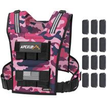 Colete com Peso APEXUP 30 lb Ajustável, Rosa Camuflado Colete com Peso APEXUP 30 lb Ajustável, Rosa Camuflado