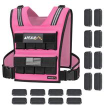 Colete com Peso APEXUP Ajustável 18 kg Rosa Refletivo Colete com Peso APEXUP Ajustável 18 kg Rosa Refletivo