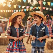 Colete Country Infantil Festa Junina