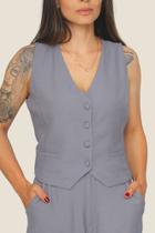 Colete curto alfaiataria modelo reto