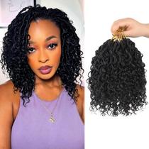 Colete de cabelo de crochê Goddess Locs 20 cm, 9 pacotes sintéticos, 1 GB