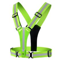 Colete de corrida reflexivo USB recarregável LED verde