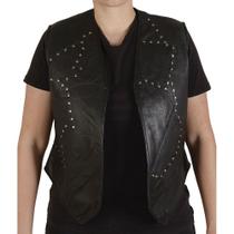 Colete de Couro Motoqueiro Feminina - MTS