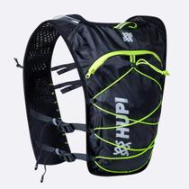 Colete de Hidratação HUPI Running Preto/Amarelo com 2 Garrafas 350ML Verde