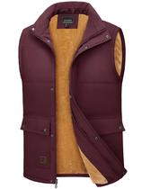 Colete de inverno TACVASEN, forrado de lã grossa, sem mangas, vermelho Colete de inverno TACVASEN, forrado de lã grossa, sem mangas, vermelho