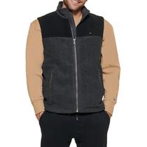 Colete de Lã Polar Tommy Hilfiger Masculino - Preto/Carvão - Tamanho XS