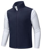 Colete de lã TACVASEN masculino com zíper completo, casual, inverno, azul marinho, 2GG Colete de lã TACVASEN masculino com zíper completo, casual, inverno, azul marinho, 2GG