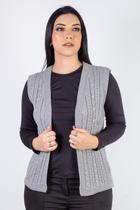 Colete de malha feminino com tranças 60006 Colete de malha feminino com tranças 60006