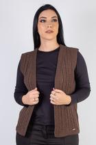Colete de malha feminino com tranças 60006 Colete de malha feminino com tranças 60006