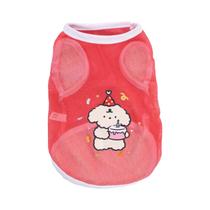 Colete De Malha Respirável Fino De Verão Para Cães Com Estampa De Desenho Animado Fofo, Roupa Para