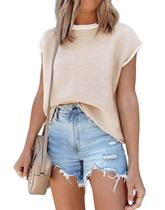 Colete de malha sem mangas Disamer Oversize Apricot Large Colete de malha sem mangas Disamer Oversize Apricot Large
