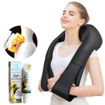 Colete De Massagem Shiatsu Com Luz Aquecimento + Creme Massageador