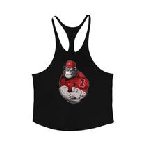 Colete De Musculação Masculino Em Algodão Com Estampa Gráfica, Tendência Para Realçar a Linha