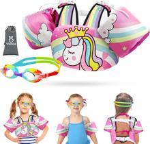 Colete de natação Vvinca separável para crianças de 22 a 30 kg de 1 a 6 anos com óculos Colete de natação Vvinca separável para crianças de 22 a 30 kg de 1 a 6 anos com óculos