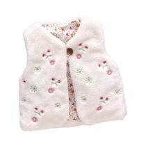 Colete De Pele Para Meninas, Outono Inverno, Bordado De Flores, Sem Mangas, Casaco Quente Da Moda,