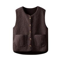 Colete De Pelúcia Teddy Feminino Sem Mangas Jaqueta Curta Solta Para Outono