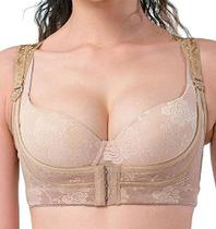Colete De Renda Para Correção De Postura E Sustentação De Busto Feminino Cinta Bege Ajustável Top