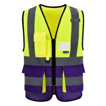 Colete de segurança A-SAFETY High Visibility Roxo e Amarelo Colete de segurança A-SAFETY High Visibility Roxo e Amarelo