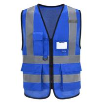 Colete de segurança A-SAFETY Reflective Hi Vis Blue com 8 bolsos