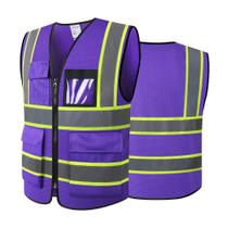 Colete de segurança ASIPHITU refletivo de alta visibilidade roxo tamanho L Colete de segurança ASIPHITU refletivo de alta visibilidade roxo tamanho L