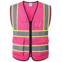 Colete de segurança Ekkosafety EK175 rosa 5 bolsos ANSI Classe 2 Colete de segurança Ekkosafety EK175 rosa 5 bolsos ANSI Classe 2