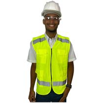 Colete de Segurança Faixa Refletiva REFORÇADO Uniforme Sinalização 4 bolsos