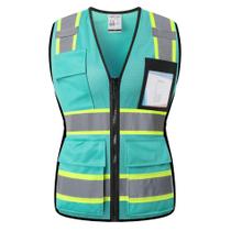 Colete de segurança HATAUNKI High Visibility para mulheres com 8 bolsos Colete de segurança HATAUNKI High Visibility para mulheres com 8 bolsos
