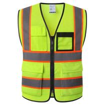 Colete de segurança HATAUNKI, malha reflexiva, 8 bolsos, amarelo médio Colete de segurança HATAUNKI, malha reflexiva, 8 bolsos, amarelo médio