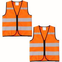 Colete de segurança IDOU High Visibility para crianças de 3 a 6 anos, laranja, pacote com 2 unidades Colete de segurança IDOU High Visibility para crianças de 3 a 6 anos, laranja, pacote com 2 unidades