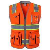 Colete de segurança JKSafety Class 2 Hi-Vis com 10 bolsos, 5G Colete de segurança JKSafety Class 2 Hi-Vis com 10 bolsos, 5G